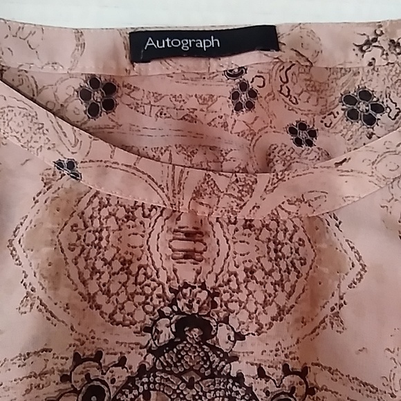 Top by AUTOGRAPH Short Sleeve Beige & Black X-LARGE - Picture 2 of 5